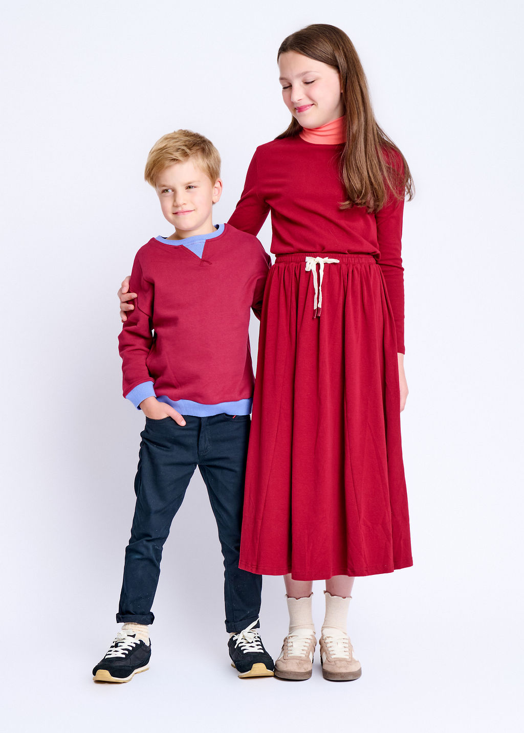 Mock Neck Tea Length Set