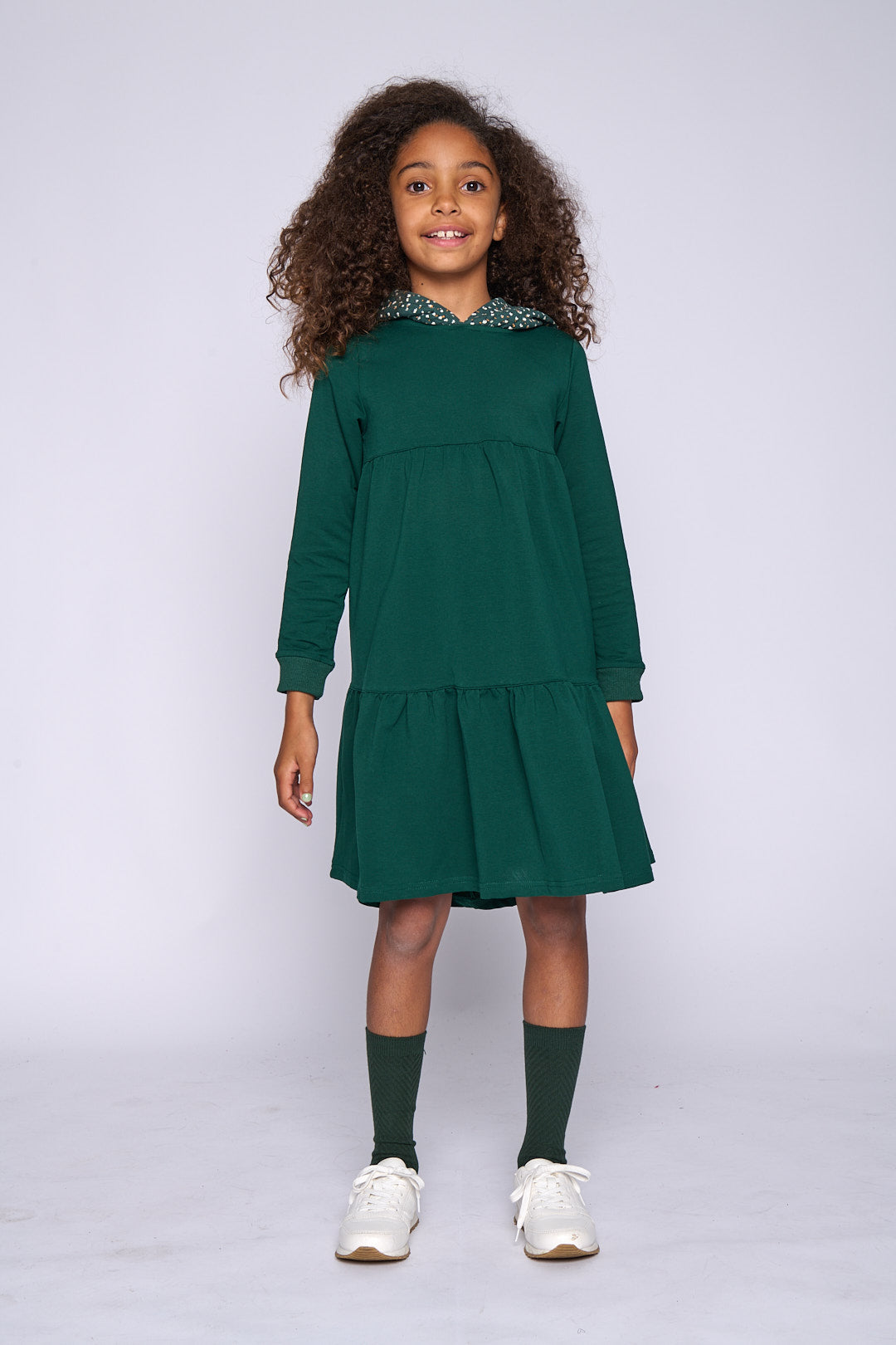 Quilted Hooded Dress - Green