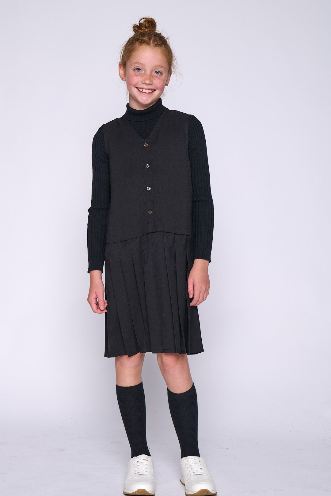 Basic Pleated Jumper - Black