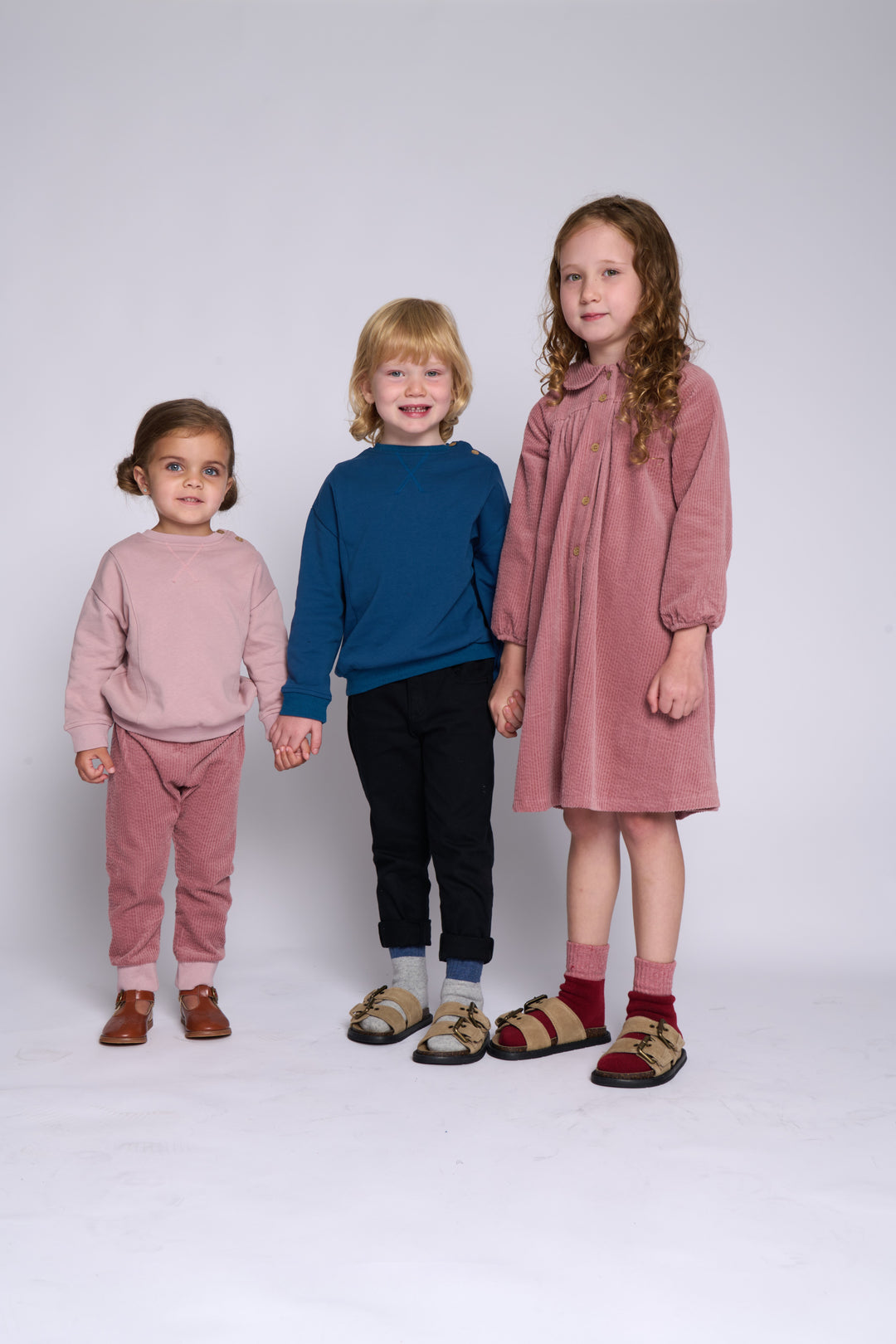 Corduroy Collar Dress - Navy Blue