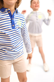 Striped Side Print Polo