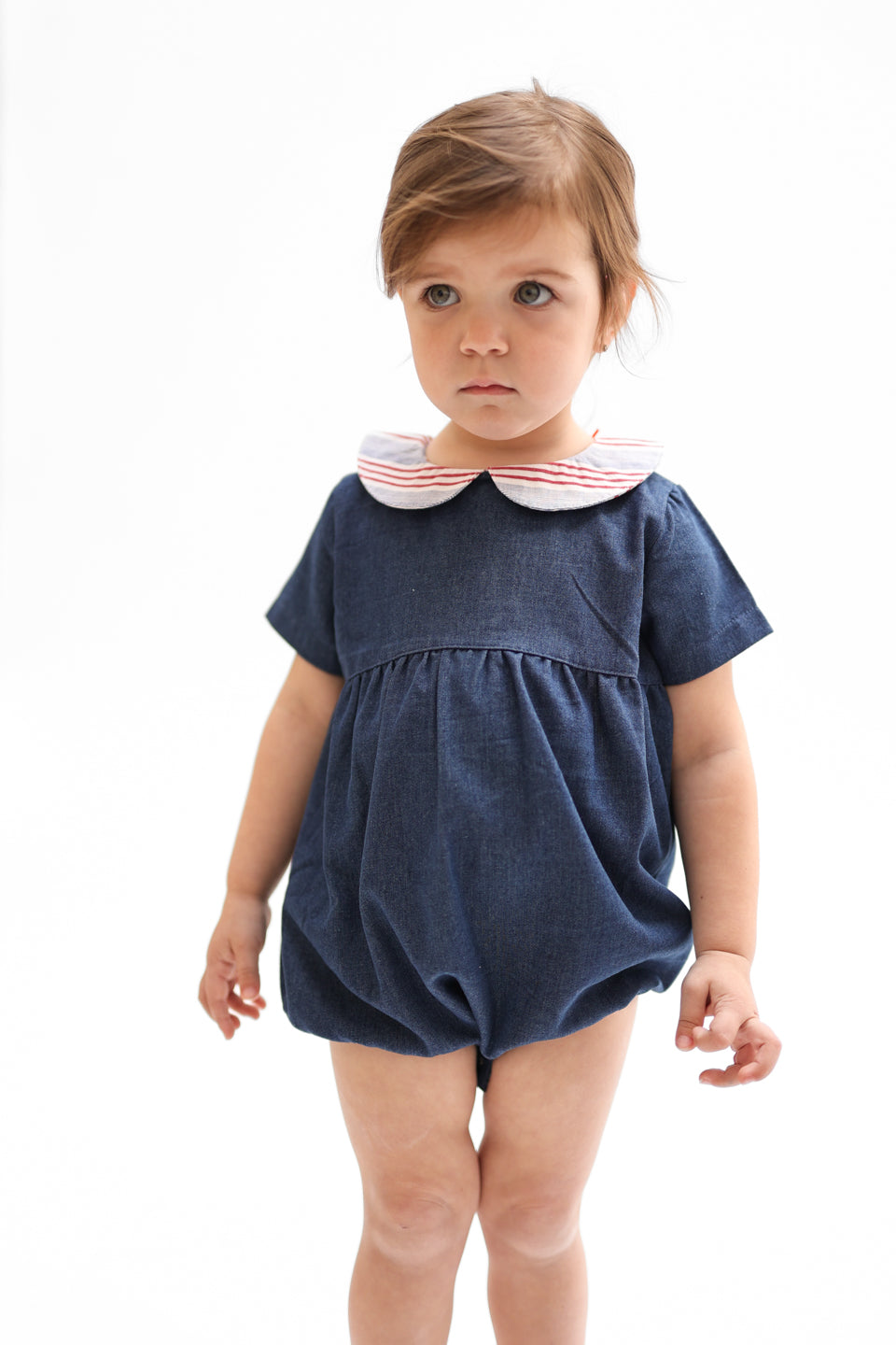 Baby Striped Collar Romper