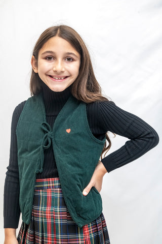 Corduroy quilted Vest - Green