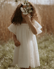 Eyelet Ruffle Sleeve Dress