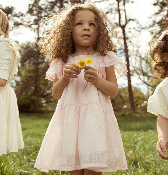 Pale Pink Daisy Floral Dress