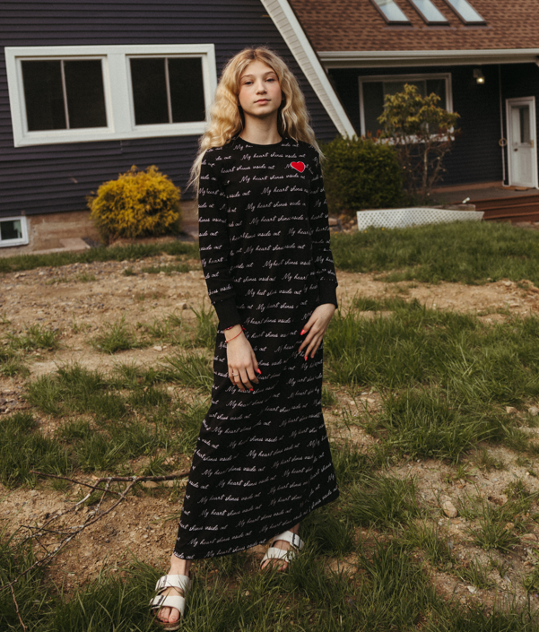 Scribble crochet heart Nightgown