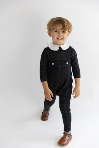 Baby Straps Overall - Charcoal Mélange