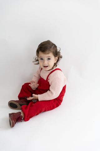 Corduroy Overall - Red