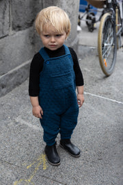 Peto con babero acolchado de triángulo para bebé - Azul