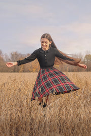 Pleated Plaid Skirt