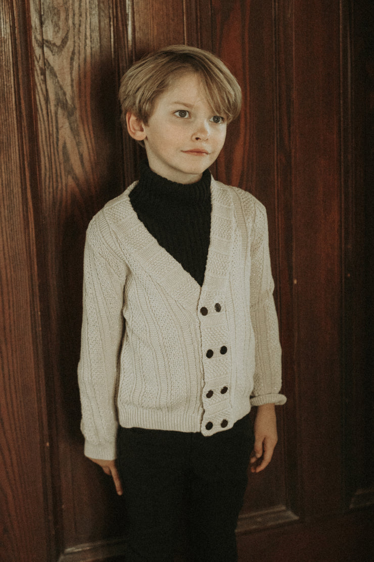 Cardigan Raised Design Shimmer Sweater