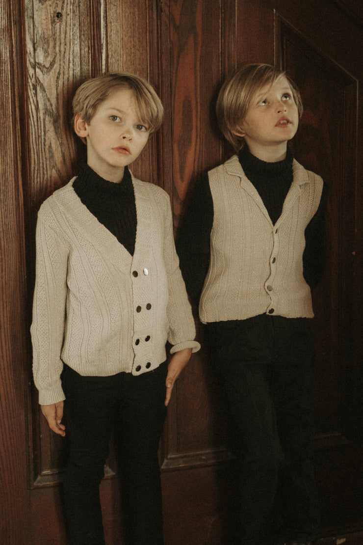 Cardigan Raised Design Shimmer Sweater