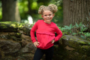 Basic Rib Ruffle Top - Red