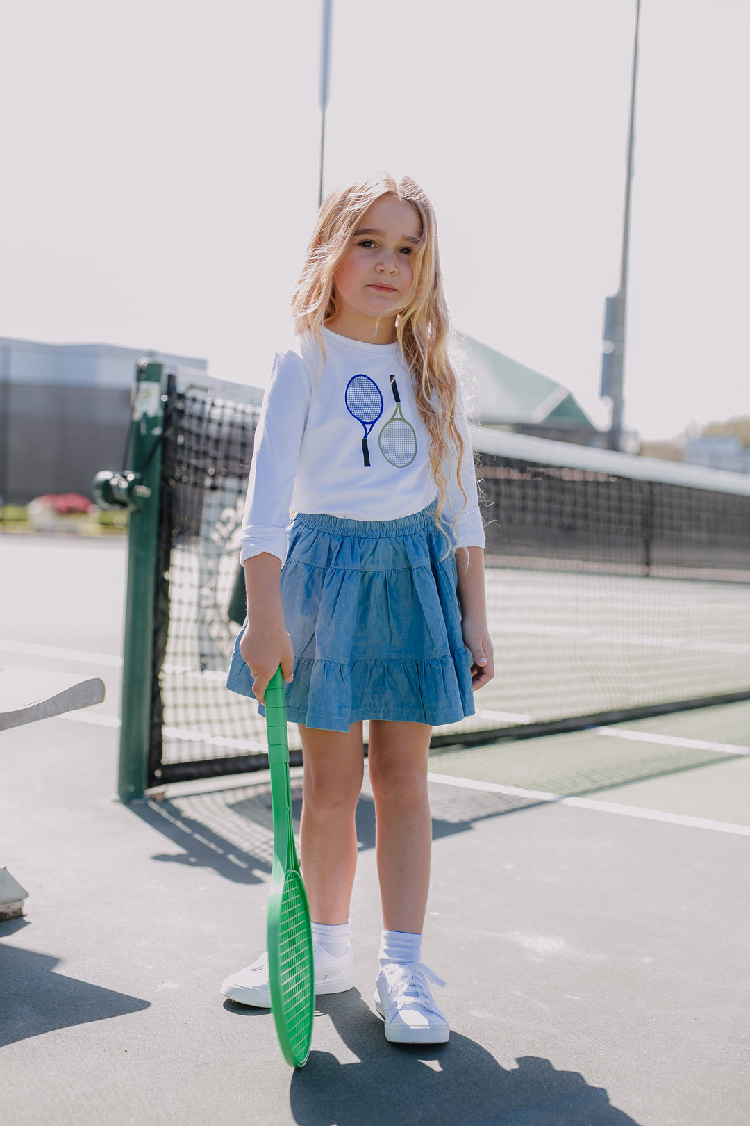 Tennis Print Long Sleeves T-shirt - Khaki