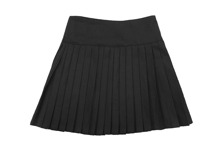 Yoke Pleated Skirt - Non Iron - Black
