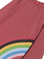 Rainbow T-shirt - Long Sleeve - Coral