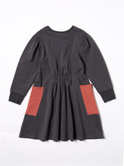Contrast Color Pocket Dress