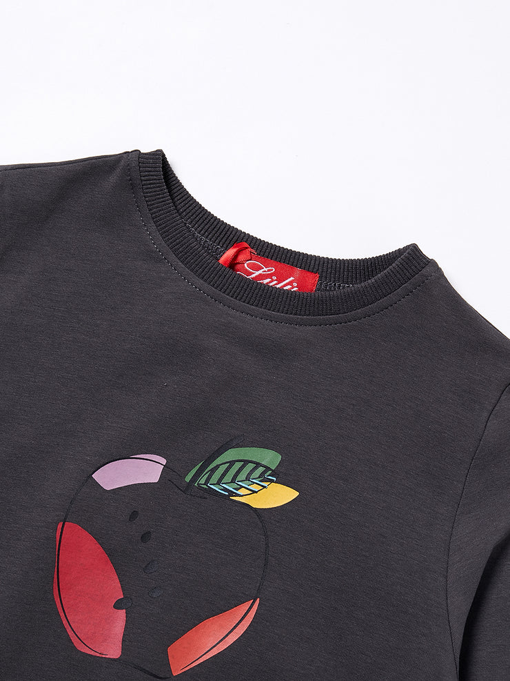 Front Printed Apple Top