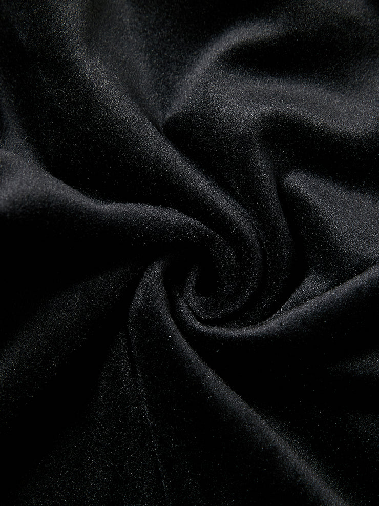 Kangaroo Pocket Velour Top - Black