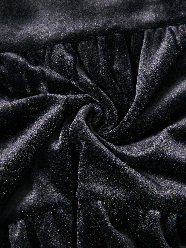 Tiered Hooded Top Velour