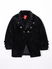 Tailored Collar Velvet Quilted Blazer