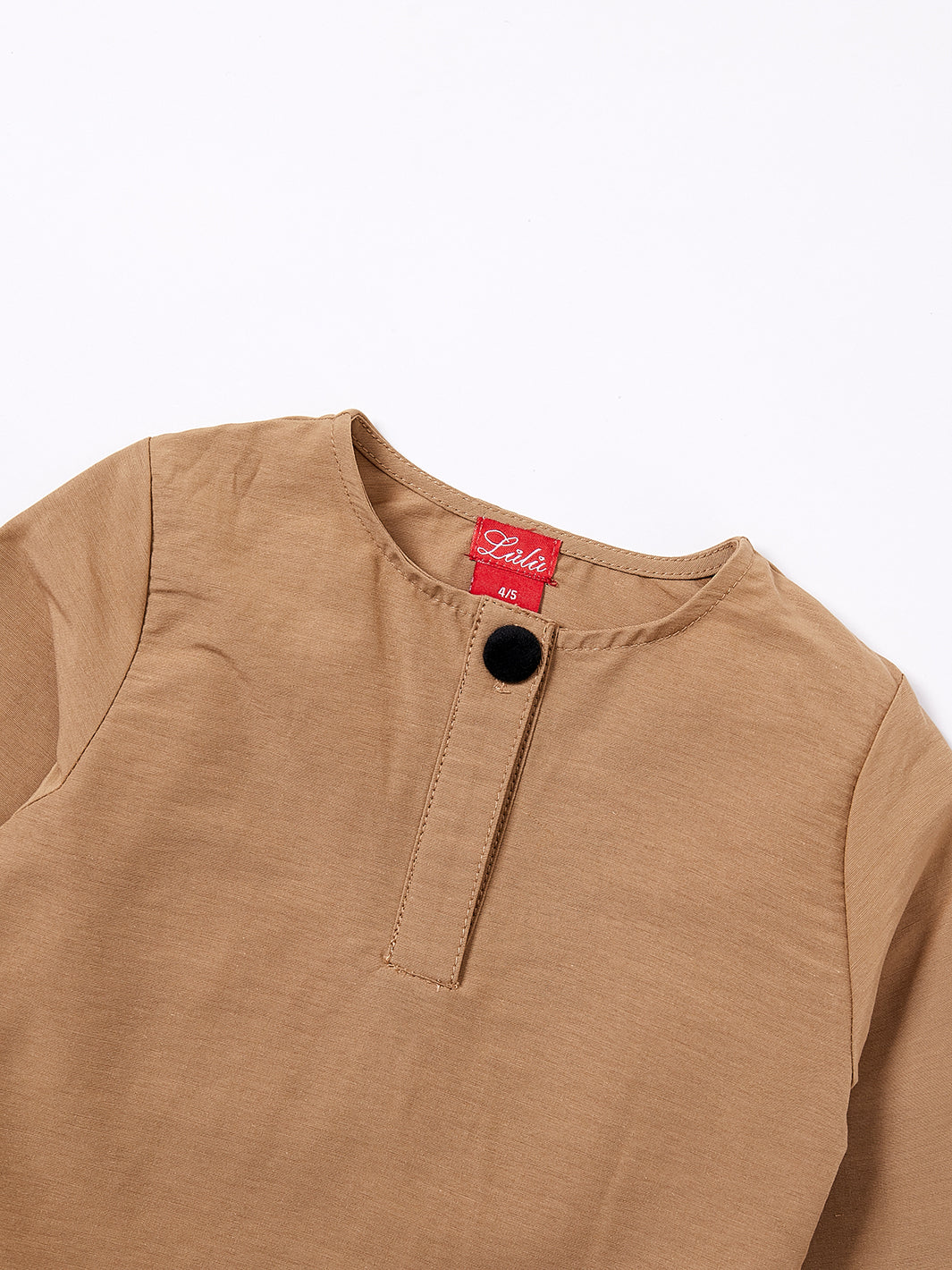 Velvet Button Shirt - Dk. Beige