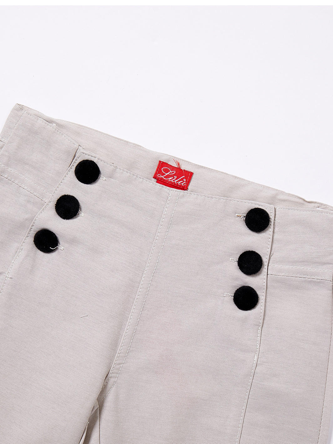 Velvet Button Pants - Winter White
