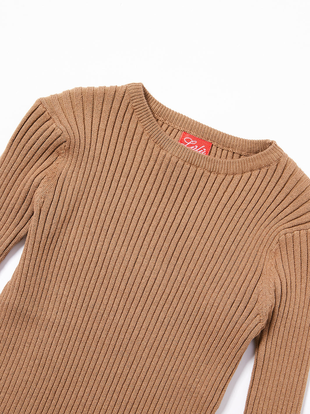Round Neck Basic Sweater  - Camel