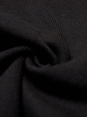 Black Multi Color Stitching Turtleneck Top
