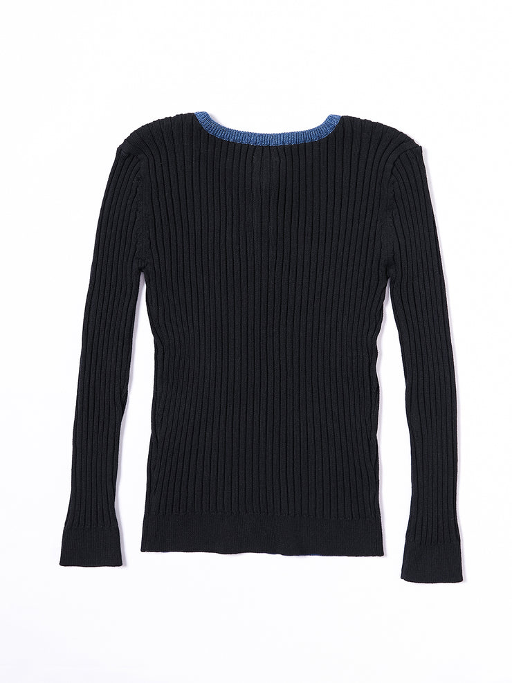 2 Color Rib Combo Sweater