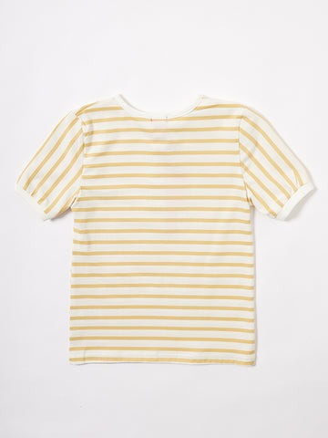 Classic Stripe Short Sleeve Top - Yellow