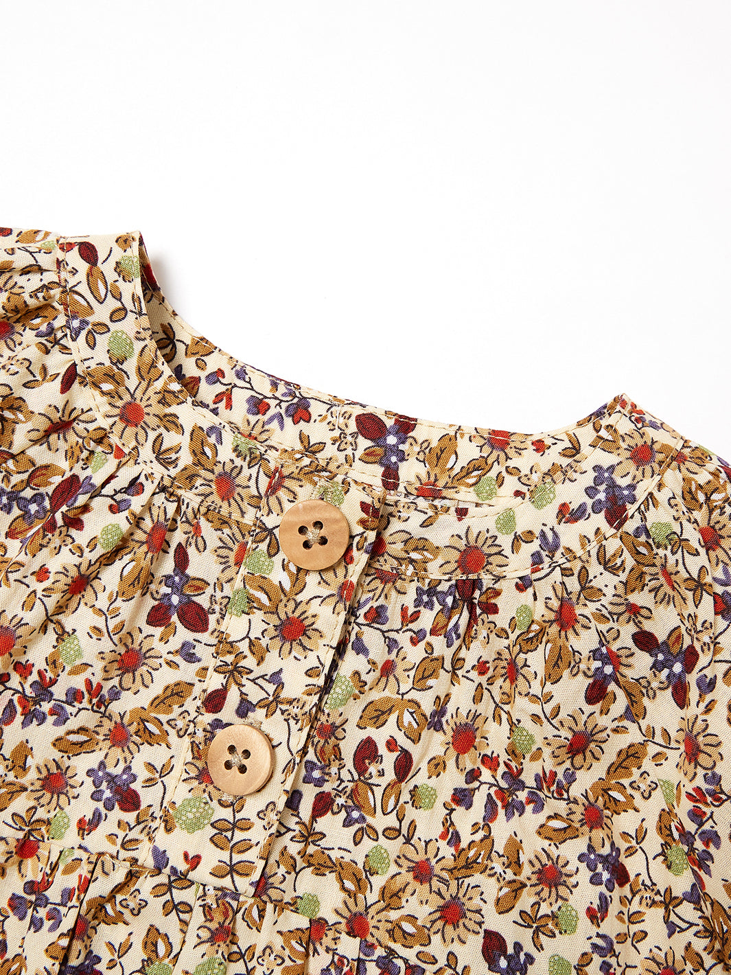 Floral Gathers Top - Beige
