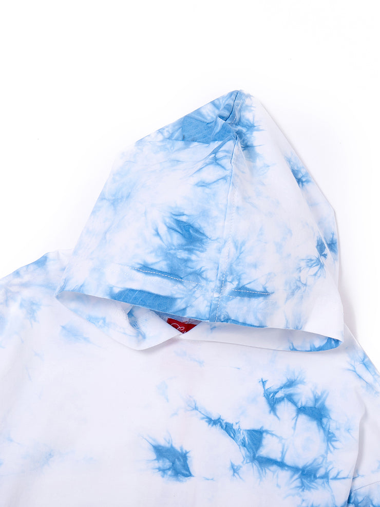 Smoke Printed Hooded Top