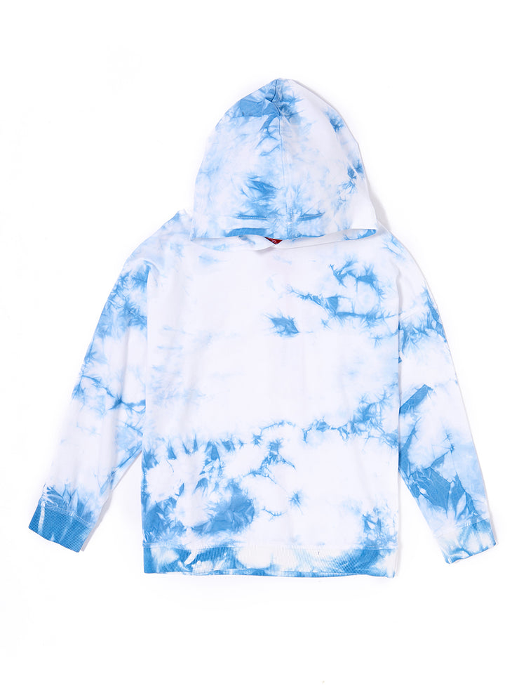 Smoke Printed Hooded Top