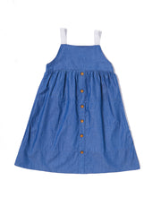 Denim Tiers With Buttons Jumper - Blue