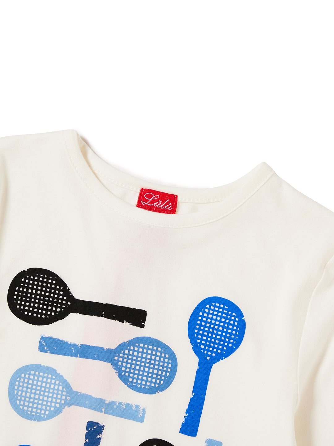 Tennis Racquets Long Sleeve T-shirt - Blue Tone Print