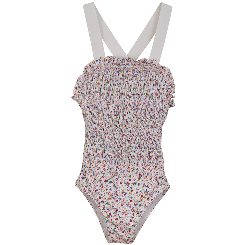 Shirring Floral Swimsuit