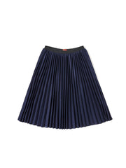 Brushed Pleated Waist Elastic Skirt - Navy
