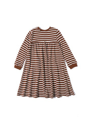 High Cut Classic Stripe Dress - Brown
