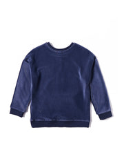 Pocket Wide Ribbed Top - Blue