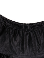 Wide Ribbed Skirt - Black