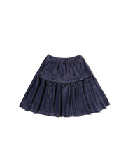 Wide Ribbed Skirt - Blue