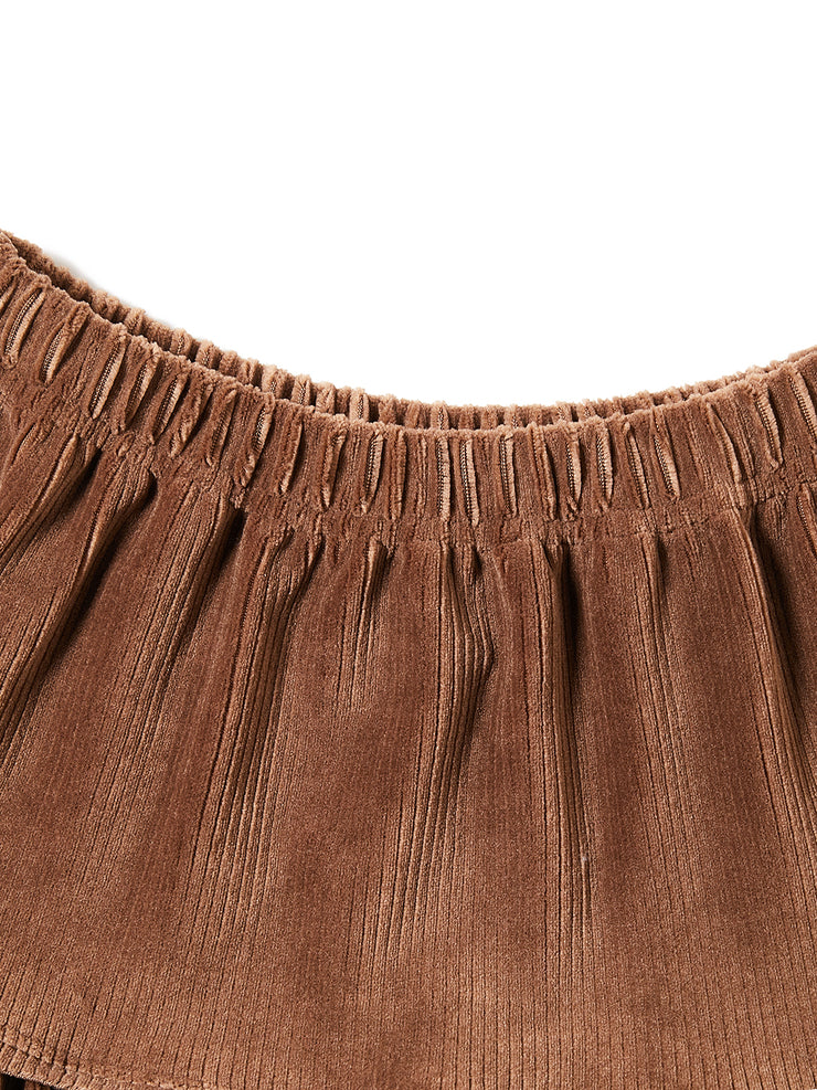 Wide Ribbed Skirt - Cement