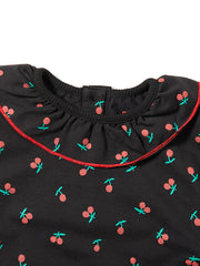 All Over Cherry Ruffle Top