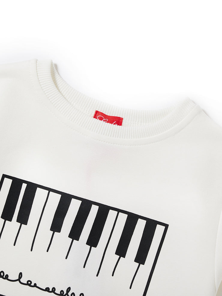 Piano Scribble Top - White