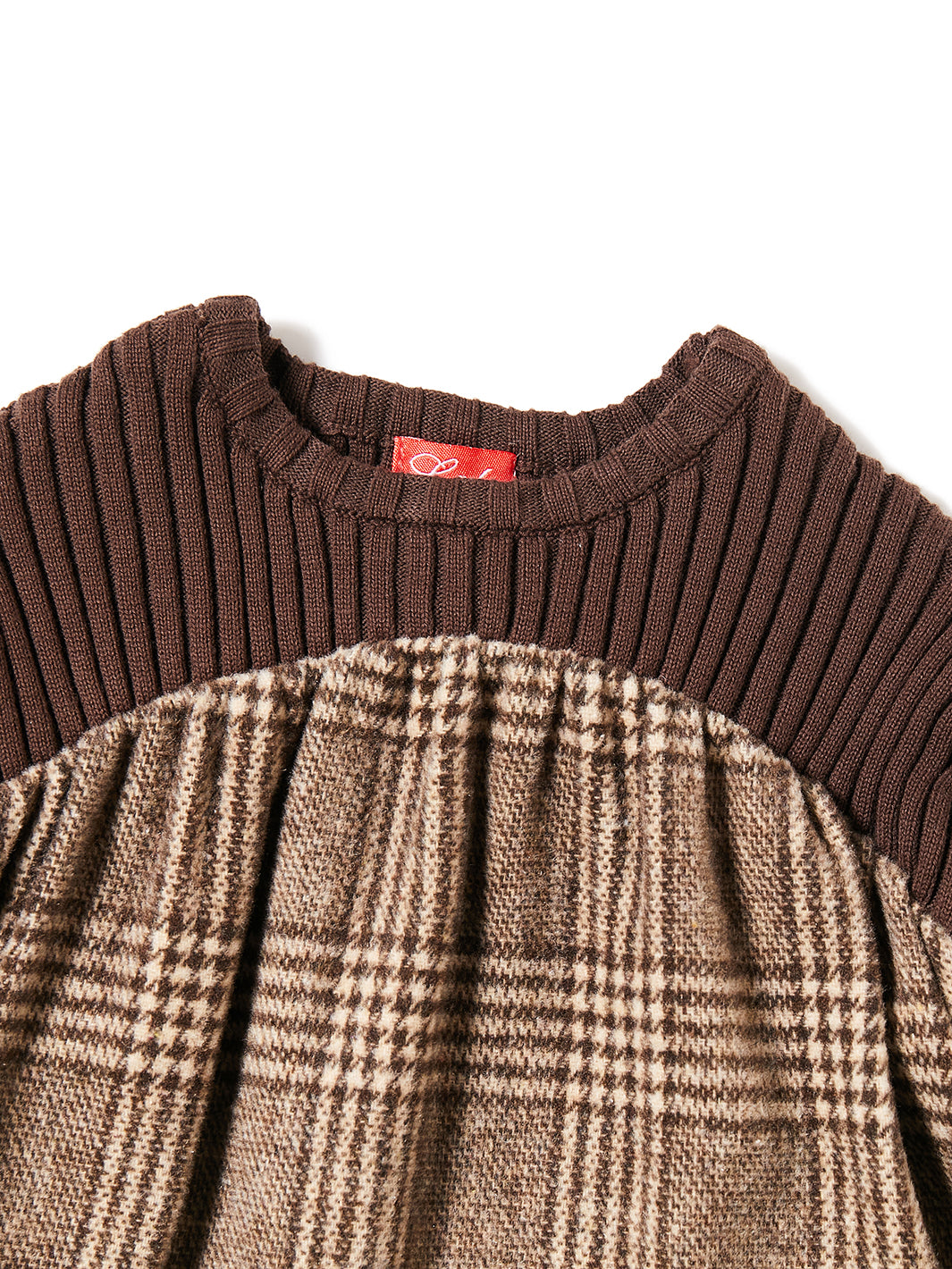 Brushed Plaid Knit Combo 2 Pc. - Brown