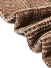 Brushed Plaid Long Pants - Brown