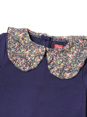 Combo Collar Top - Navy