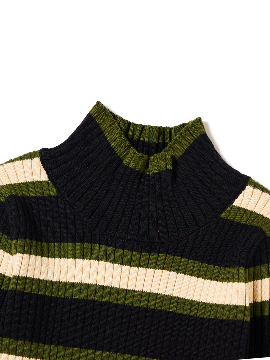 Colored Stripes Turtleneck Sweater - Black