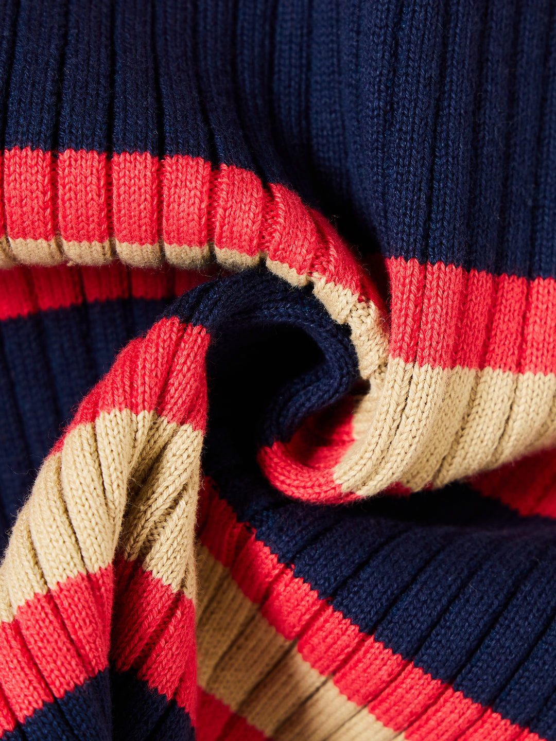 Colored Stripes Turtleneck Sweater - Denim